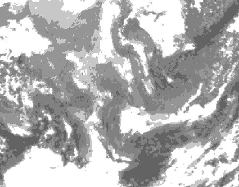 GDPS total cloud 216 hour forecast chart for Canada based on 2025/12/02 0000Z data
