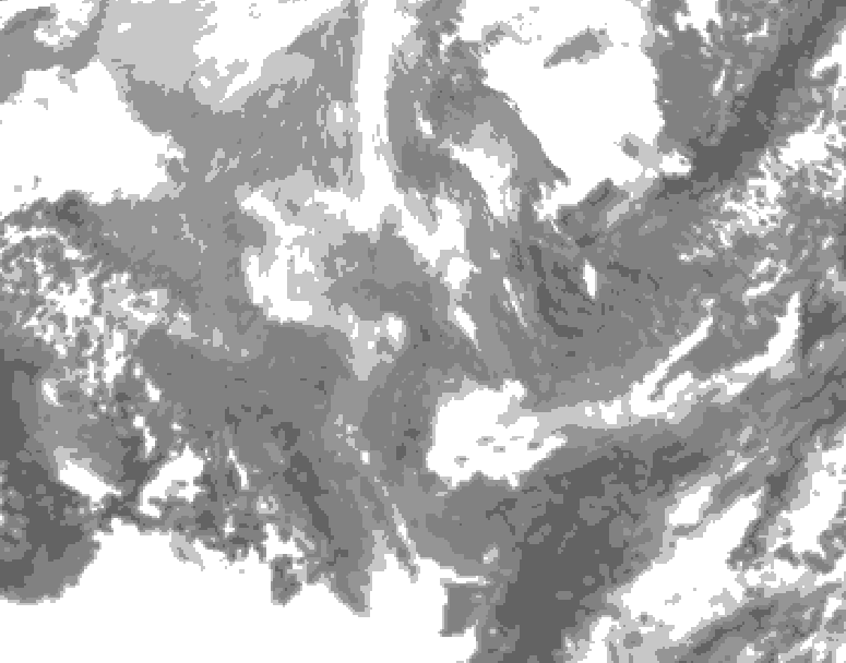 GDPS total cloud 222 hour forecast chart for Canada based on 2025/12/02 0000Z data
