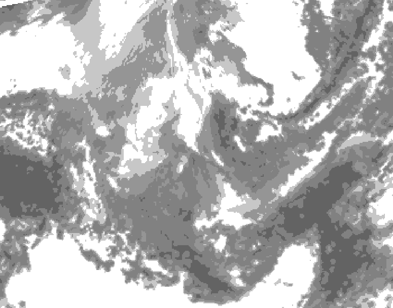 GDPS total cloud 240 hour forecast chart for Canada based on 2025/12/02 0000Z data
