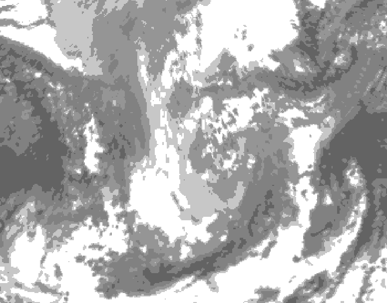 GDPS total cloud 030 hour forecast chart for Canada based on 2025/12/02 1200Z data