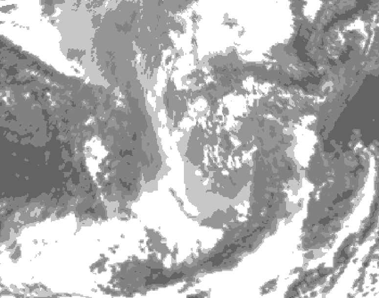GDPS total cloud 036 hour forecast chart for Canada based on 2025/12/02 1200Z data