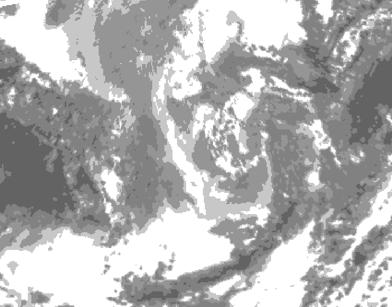 GDPS total cloud 042 hour forecast chart for Canada based on 2025/12/02 1200Z data
