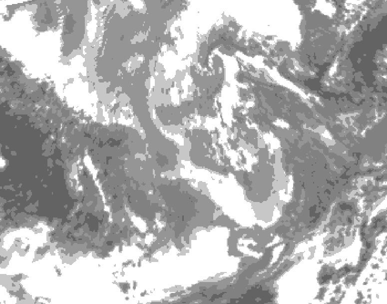 GDPS total cloud 054 hour forecast chart for Canada based on 2025/12/02 1200Z data