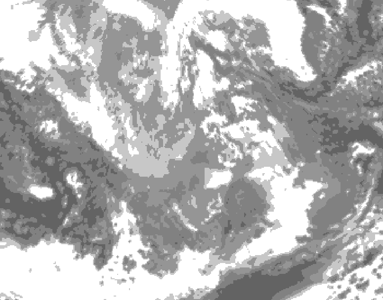GDPS total cloud 072 hour forecast chart for Canada based on 2025/12/02 1200Z data