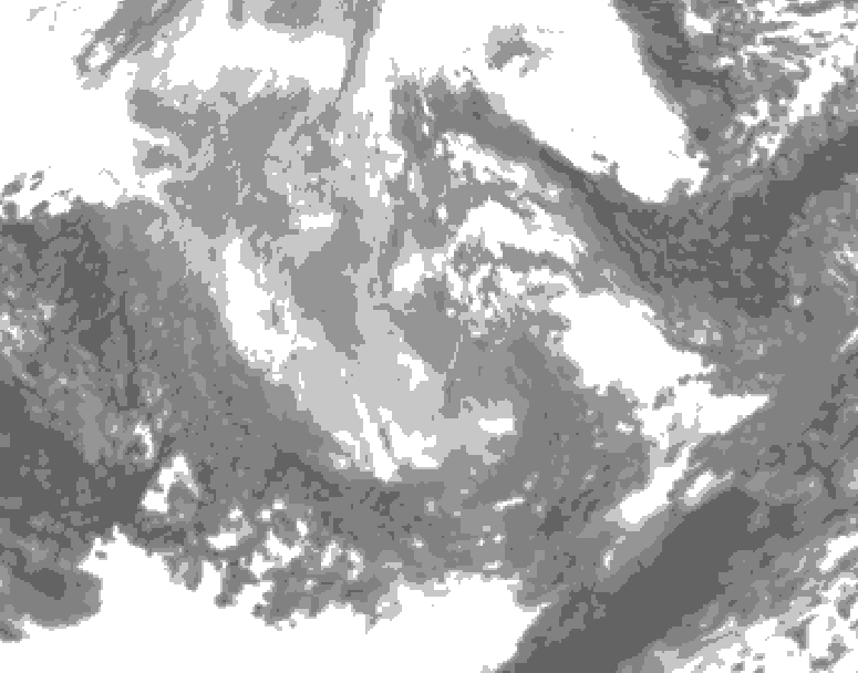 GDPS total cloud 090 hour forecast chart for Canada based on 2025/12/02 1200Z data