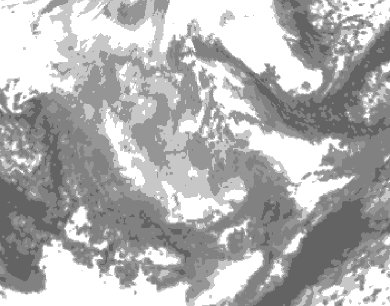 GDPS total cloud 096 hour forecast chart for Canada based on 2025/12/02 1200Z data