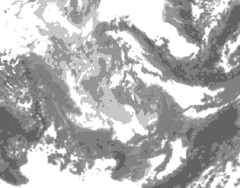 GDPS total cloud 102 hour forecast chart for Canada based on 2025/12/02 1200Z data