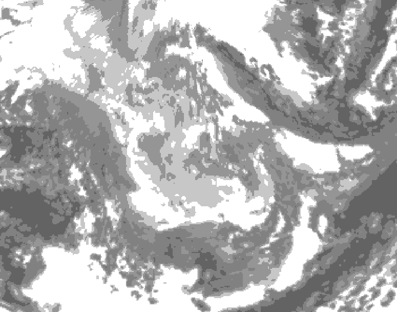 GDPS total cloud 108 hour forecast chart for Canada based on 2025/12/02 1200Z data