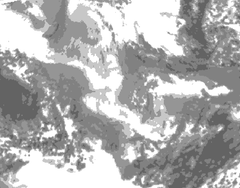GDPS total cloud 138 hour forecast chart for Canada based on 2025/12/02 1200Z data