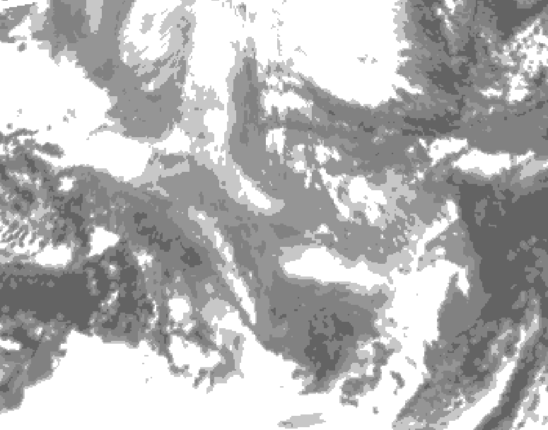 GDPS total cloud 162 hour forecast chart for Canada based on 2025/12/02 1200Z data
