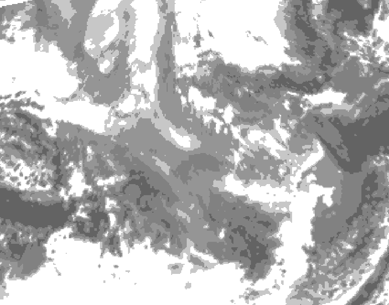 GDPS total cloud 168 hour forecast chart for Canada based on 2025/12/02 1200Z data