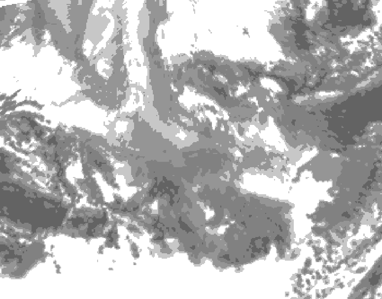 GDPS total cloud 174 hour forecast chart for Canada based on 2025/12/02 1200Z data