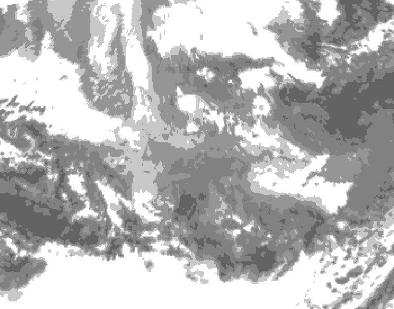 GDPS total cloud 180 hour forecast chart for Canada based on 2025/12/02 1200Z data