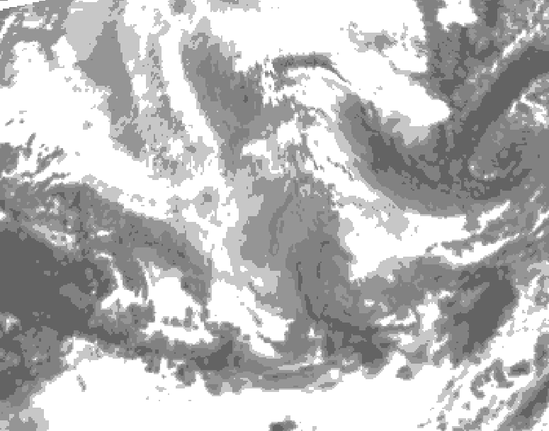 GDPS total cloud 192 hour forecast chart for Canada based on 2025/12/02 1200Z data