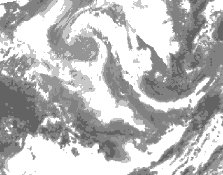 GDPS total cloud 222 hour forecast chart for Canada based on 2025/12/02 1200Z data