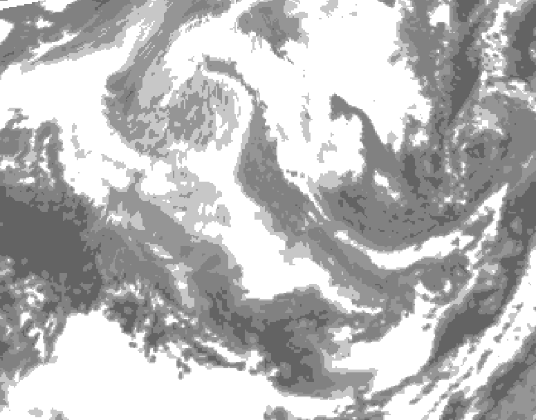GDPS total cloud 228 hour forecast chart for Canada based on 2025/12/02 1200Z data