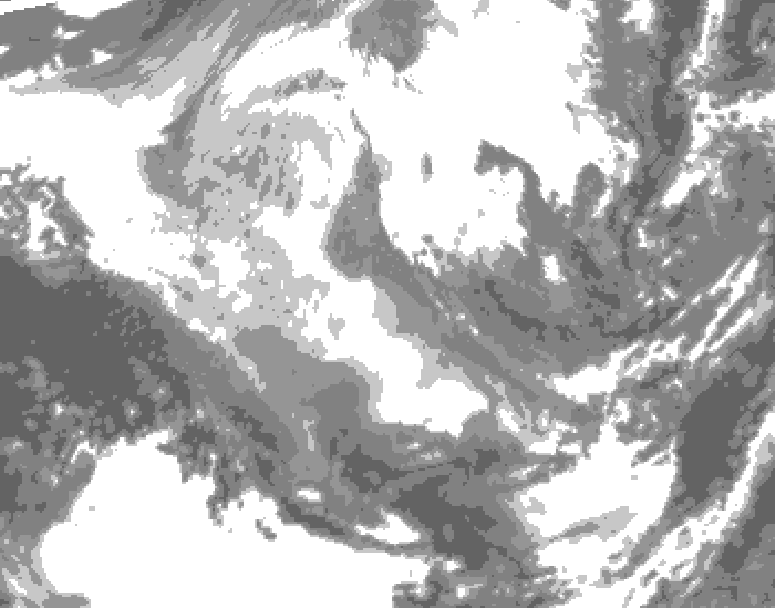 GDPS total cloud 234 hour forecast chart for Canada based on 2025/12/02 1200Z data