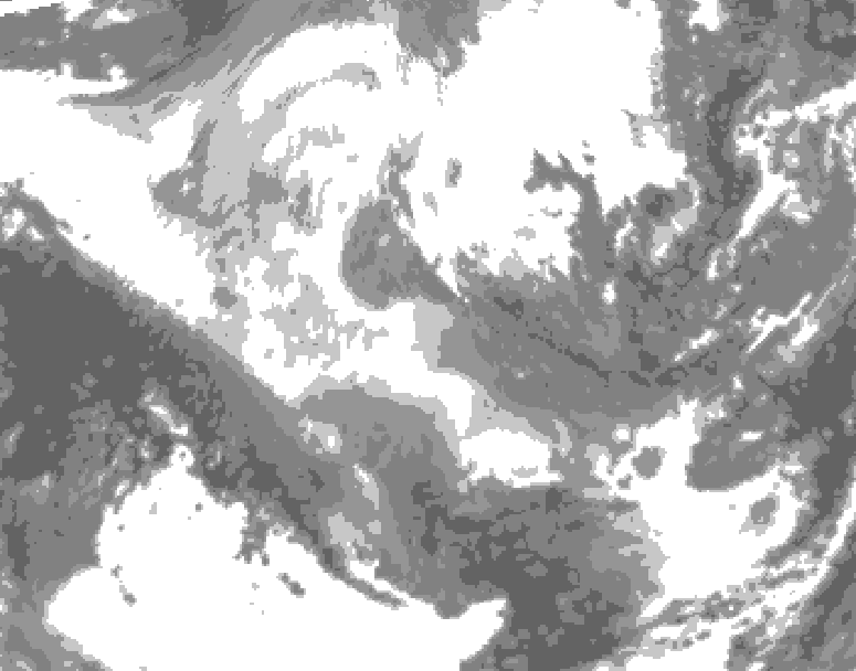 GDPS total cloud 240 hour forecast chart for Canada based on 2025/12/02 1200Z data