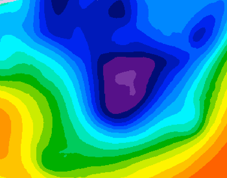 GDPS 500 millibar geopotential height 012 hour forecast chart for Canada based on 2025/12/03 0000Z data