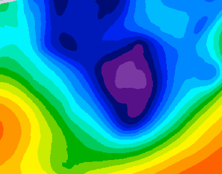 GDPS 500 millibar geopotential height 030 hour forecast chart for Canada based on 2025/12/03 0000Z data