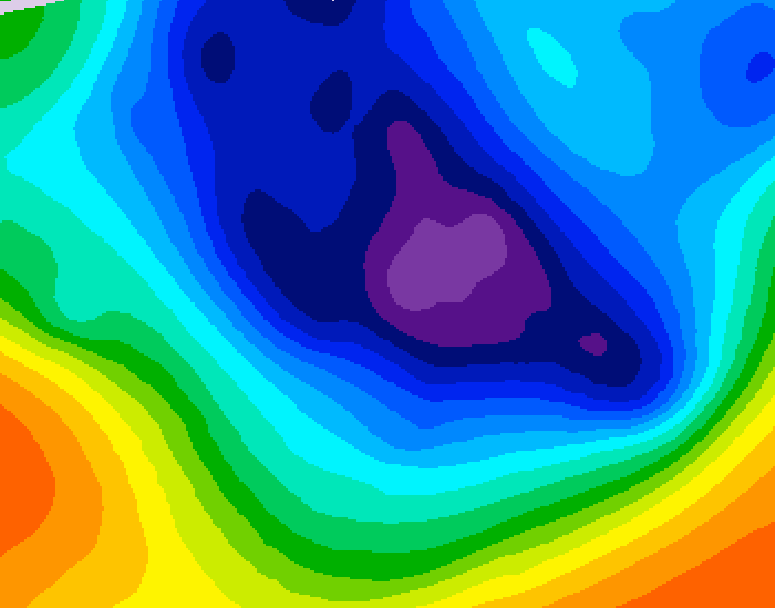 GDPS 500 millibar geopotential height 054 hour forecast chart for Canada based on 2025/12/03 0000Z data