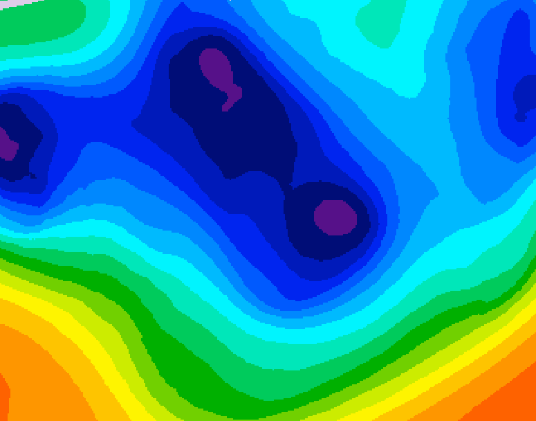 GDPS 500 millibar geopotential height 102 hour forecast chart for Canada based on 2025/12/03 0000Z data