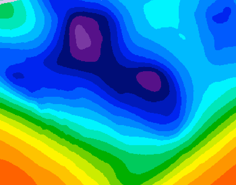 GDPS 500 millibar geopotential height 126 hour forecast chart for Canada based on 2025/12/03 0000Z data