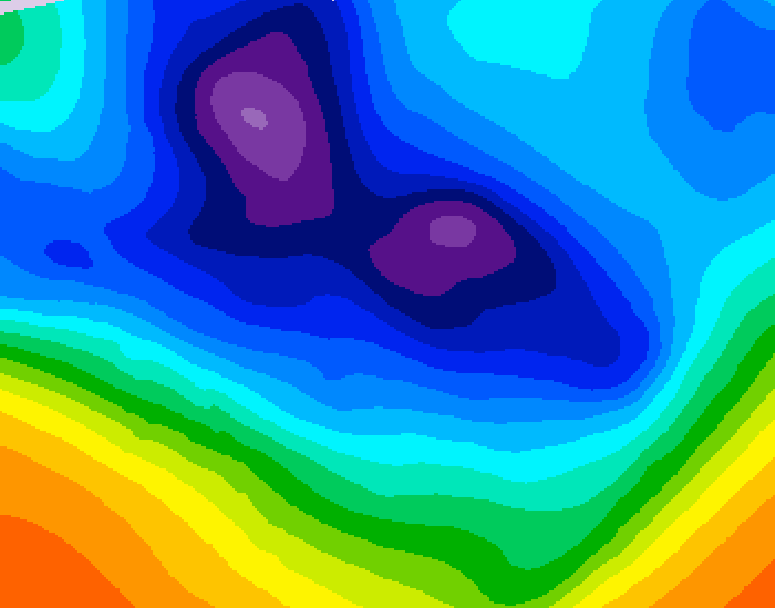 GDPS 500 millibar geopotential height 138 hour forecast chart for Canada based on 2025/12/03 0000Z data