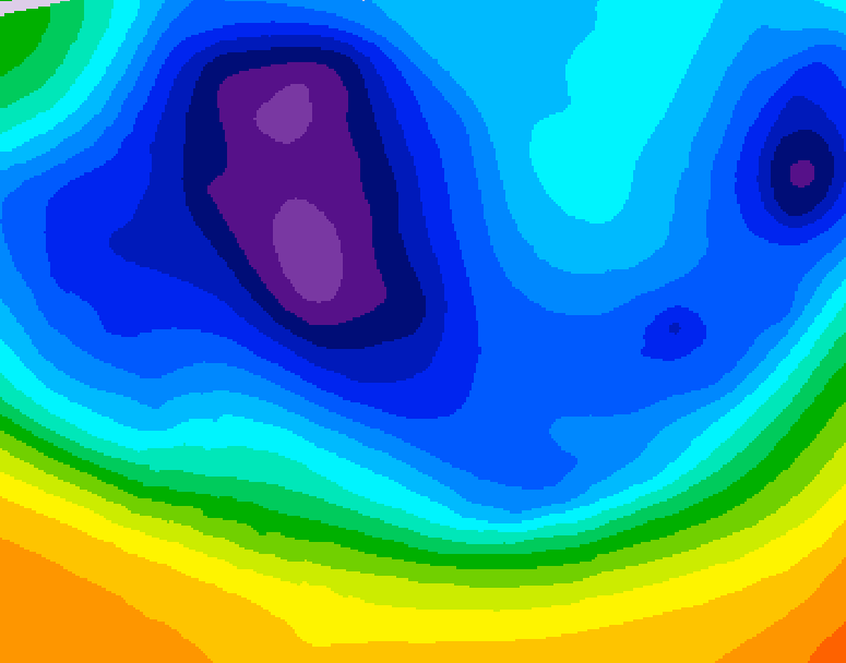 GDPS 500 millibar geopotential height 192 hour forecast chart for Canada based on 2025/12/03 0000Z data