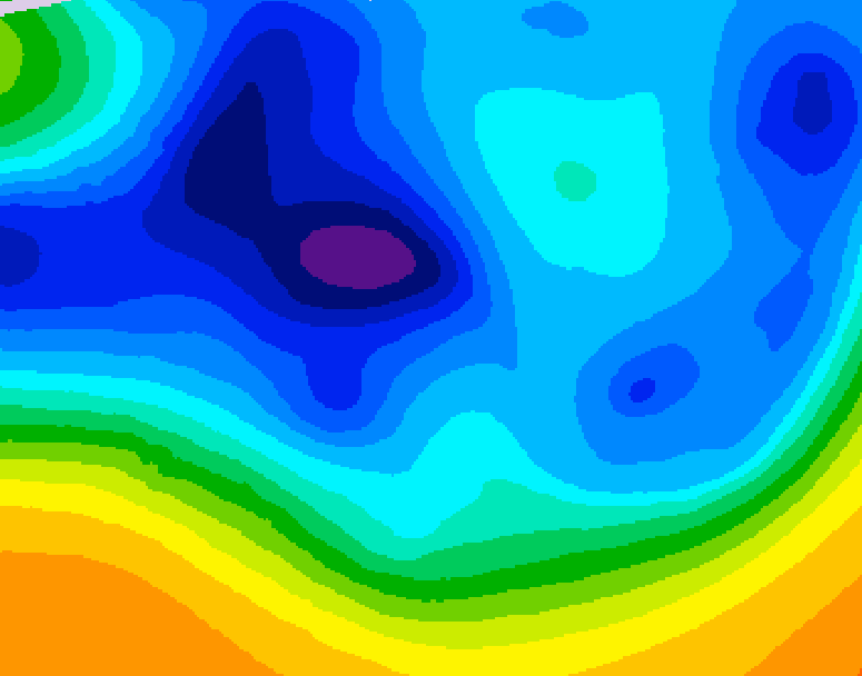 GDPS 500 millibar geopotential height 222 hour forecast chart for Canada based on 2025/12/03 0000Z data