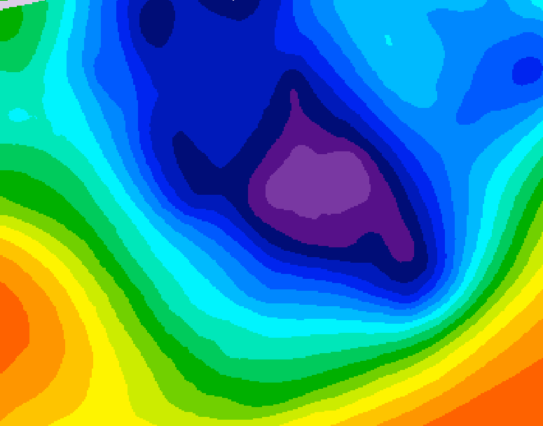 GDPS 500 millibar geopotential height 036 hour forecast chart for Canada based on 2025/12/03 1200Z data