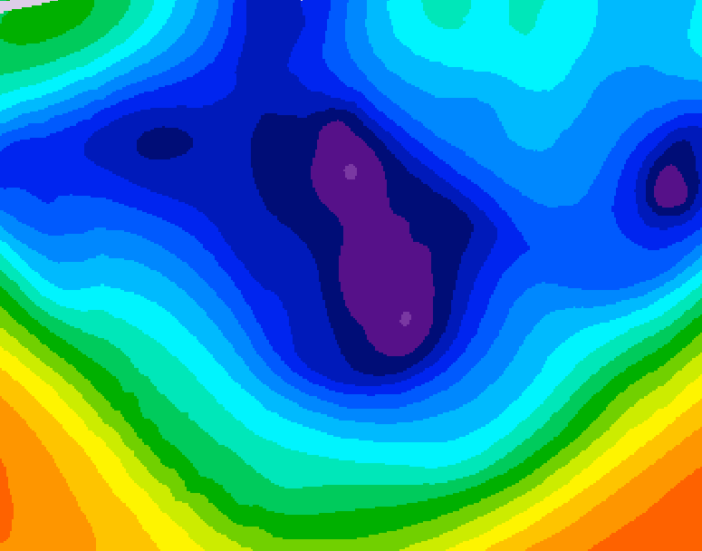 GDPS 500 millibar geopotential height 072 hour forecast chart for Canada based on 2025/12/03 1200Z data