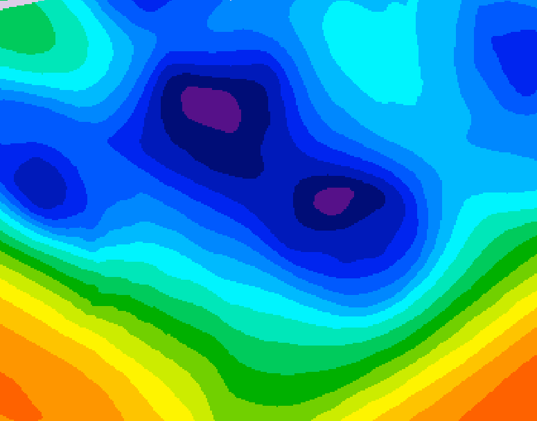 GDPS 500 millibar geopotential height 108 hour forecast chart for Canada based on 2025/12/03 1200Z data