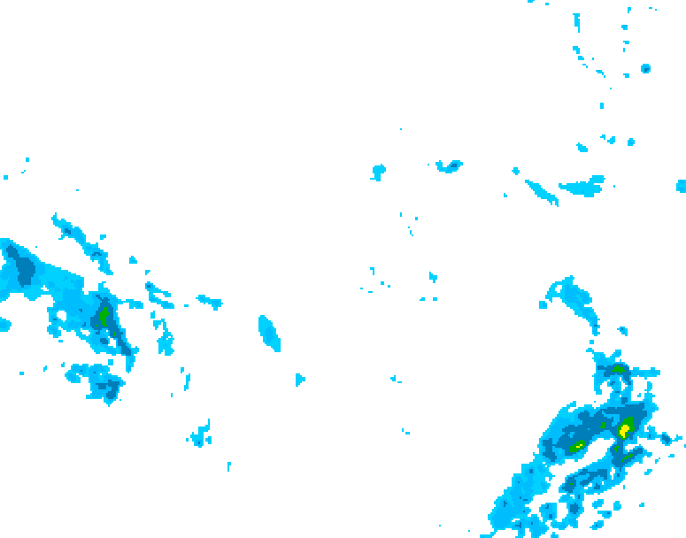 GDPS precipitation 132 hour forecast chart for Canada based on 2025/12/03 0000Z data