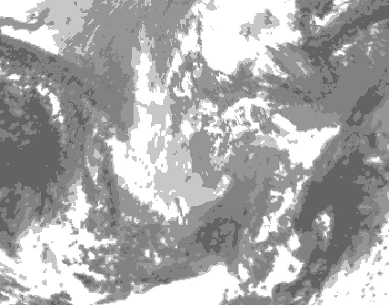 GDPS total cloud 006 hour forecast chart for Canada based on 2025/12/03 0000Z data