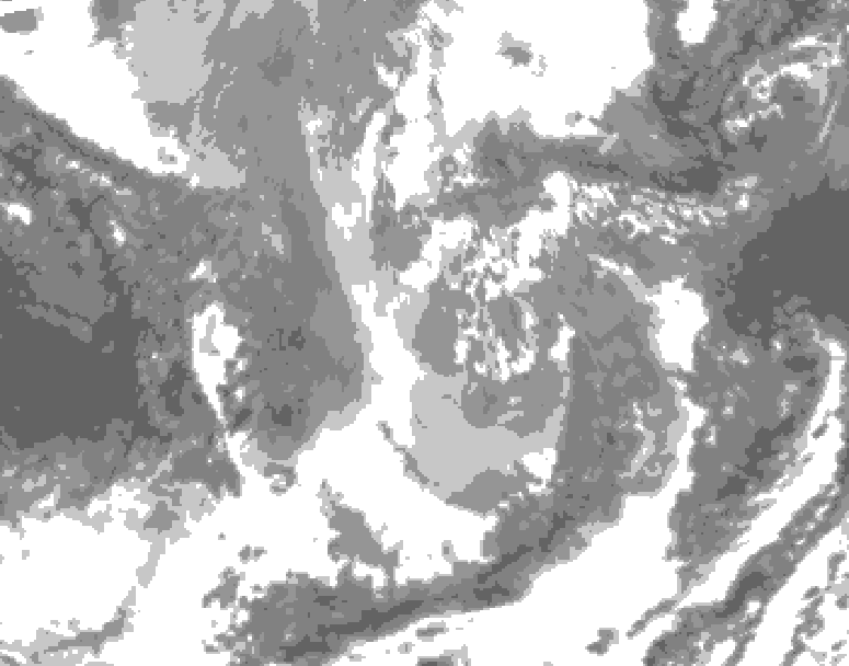 GDPS total cloud 024 hour forecast chart for Canada based on 2025/12/03 0000Z data