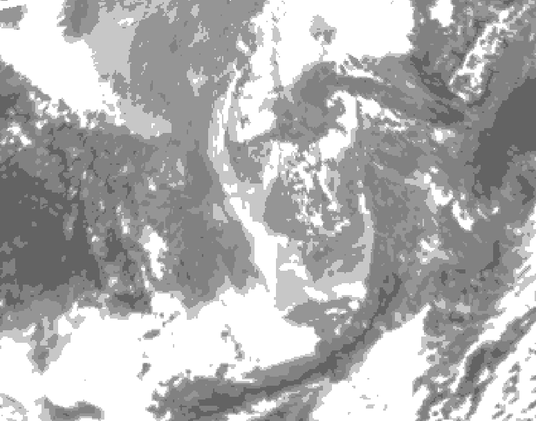 GDPS total cloud 030 hour forecast chart for Canada based on 2025/12/03 0000Z data