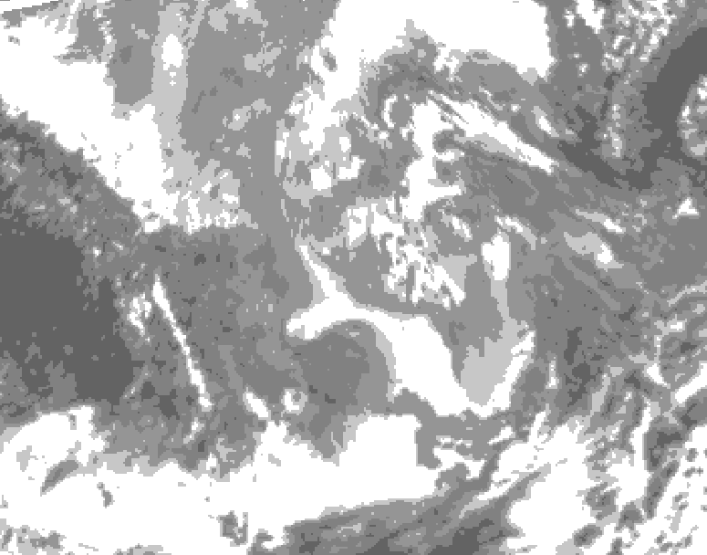 GDPS total cloud 042 hour forecast chart for Canada based on 2025/12/03 0000Z data