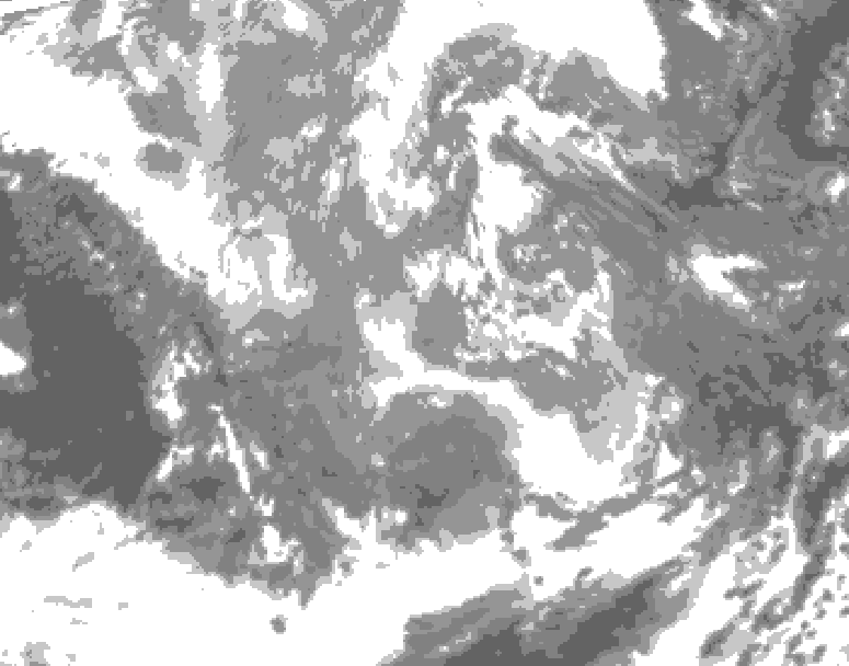 GDPS total cloud 048 hour forecast chart for Canada based on 2025/12/03 0000Z data