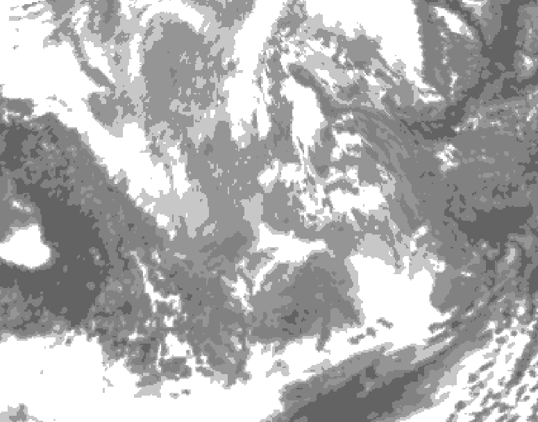 GDPS total cloud 054 hour forecast chart for Canada based on 2025/12/03 0000Z data