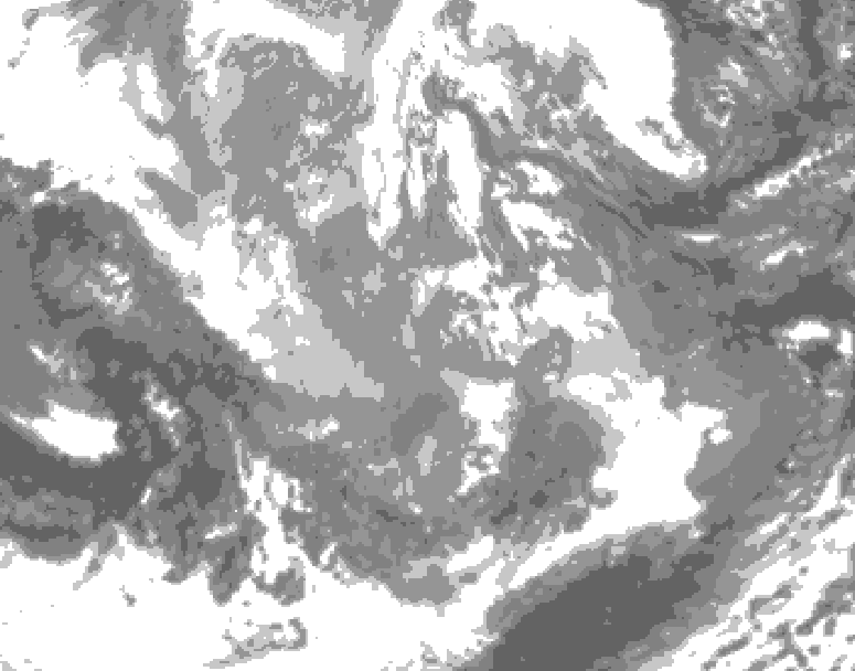 GDPS total cloud 060 hour forecast chart for Canada based on 2025/12/03 0000Z data
