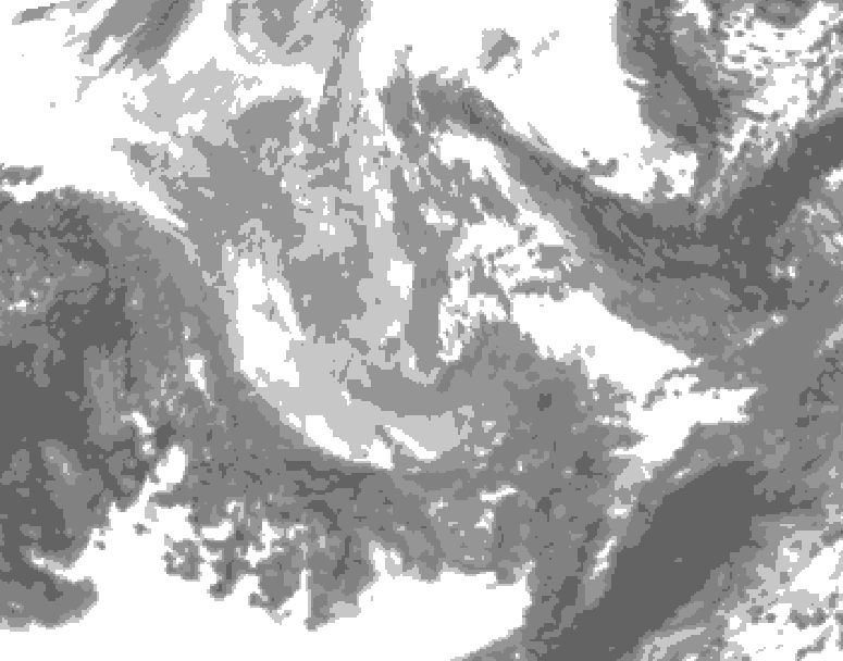 GDPS total cloud 078 hour forecast chart for Canada based on 2025/12/03 0000Z data