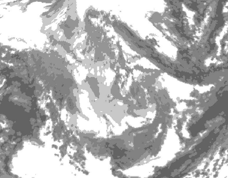 GDPS total cloud 096 hour forecast chart for Canada based on 2025/12/03 0000Z data