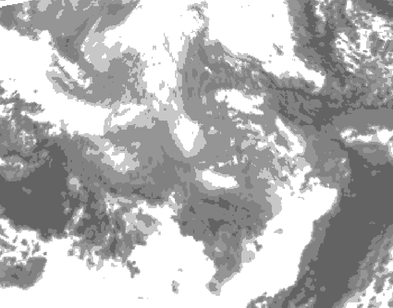 GDPS total cloud 144 hour forecast chart for Canada based on 2025/12/03 0000Z data