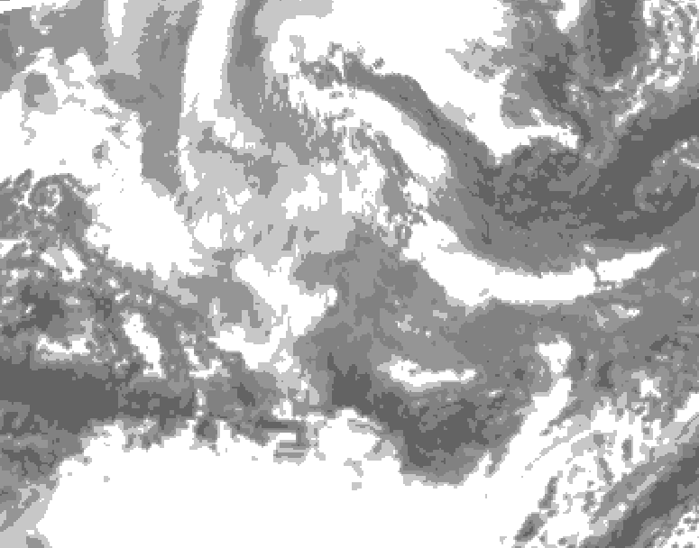 GDPS total cloud 174 hour forecast chart for Canada based on 2025/12/03 0000Z data