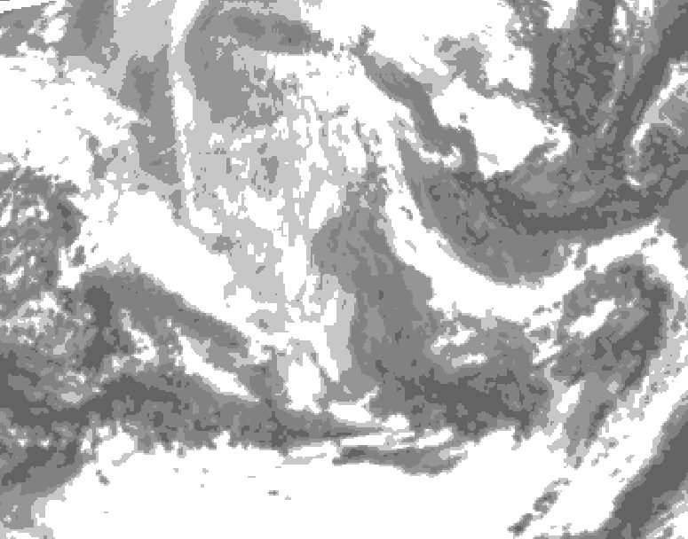 GDPS total cloud 186 hour forecast chart for Canada based on 2025/12/03 0000Z data