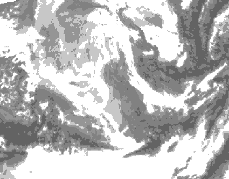 GDPS total cloud 192 hour forecast chart for Canada based on 2025/12/03 0000Z data