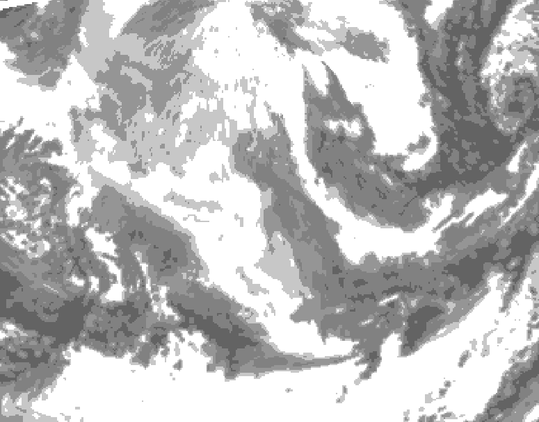 GDPS total cloud 198 hour forecast chart for Canada based on 2025/12/03 0000Z data