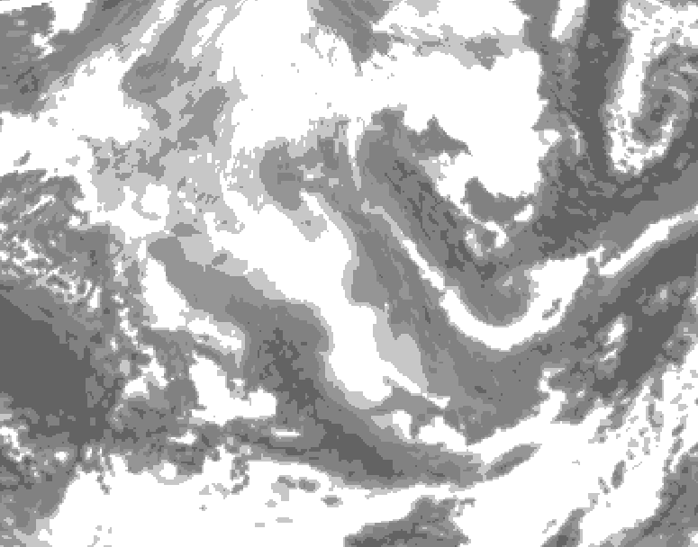 GDPS total cloud 210 hour forecast chart for Canada based on 2025/12/03 0000Z data