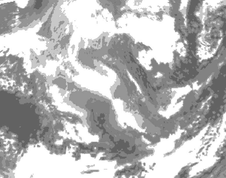 GDPS total cloud 216 hour forecast chart for Canada based on 2025/12/03 0000Z data